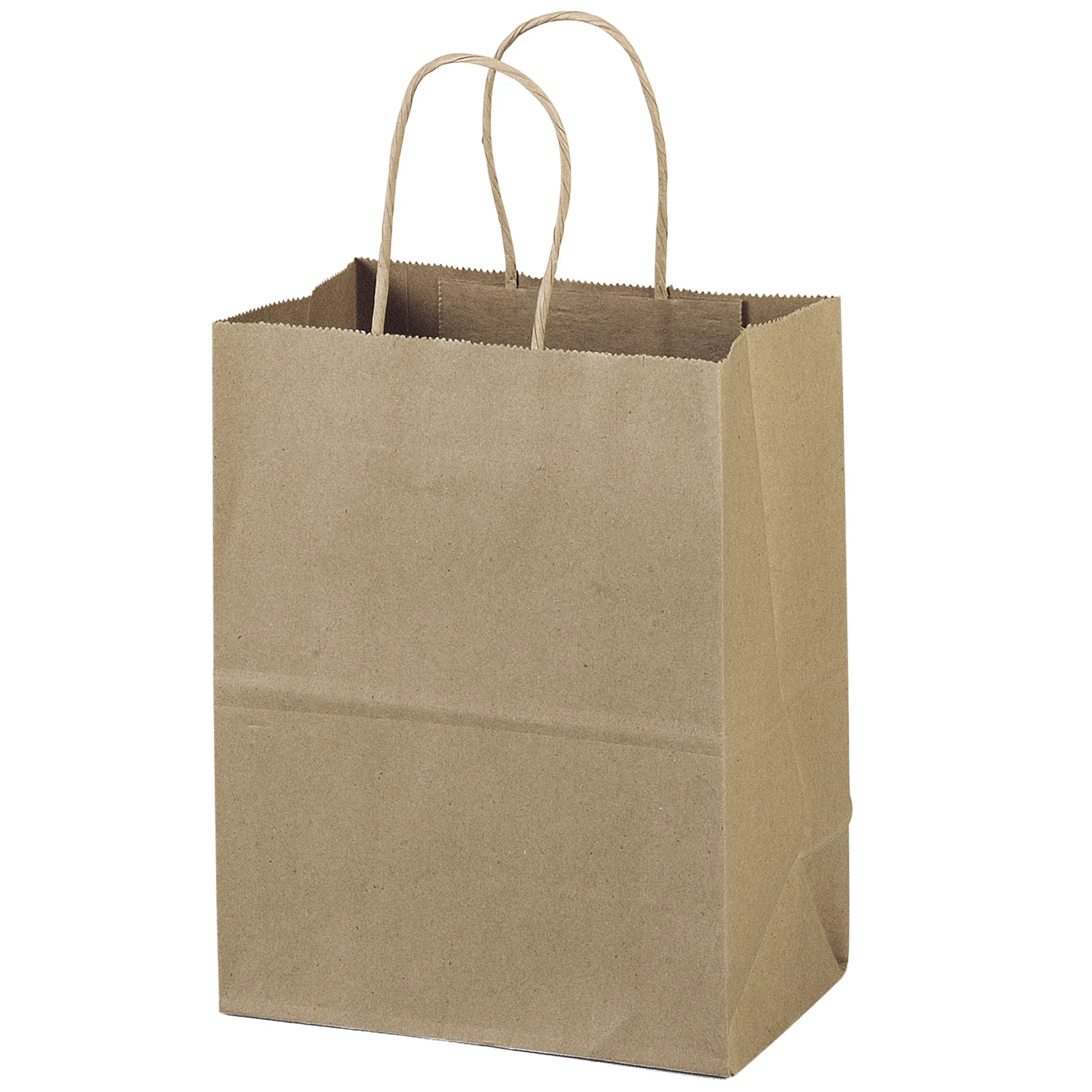 Eco Mini - Kraft-Brown Shopper - Flexo Ink Print (8" x 4 1/2" x 10 3/4") view 2