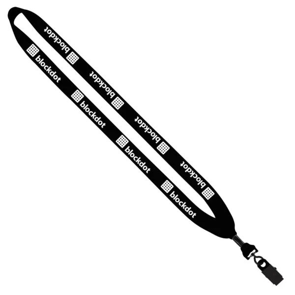 3/4" Cotton Lanyard with Metal Crimp & Bulldog Clip view 2