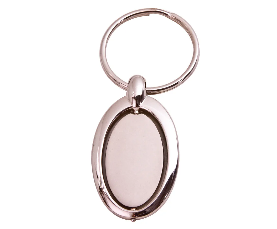 Zinc Keychain - Oval w/ Swivel Center