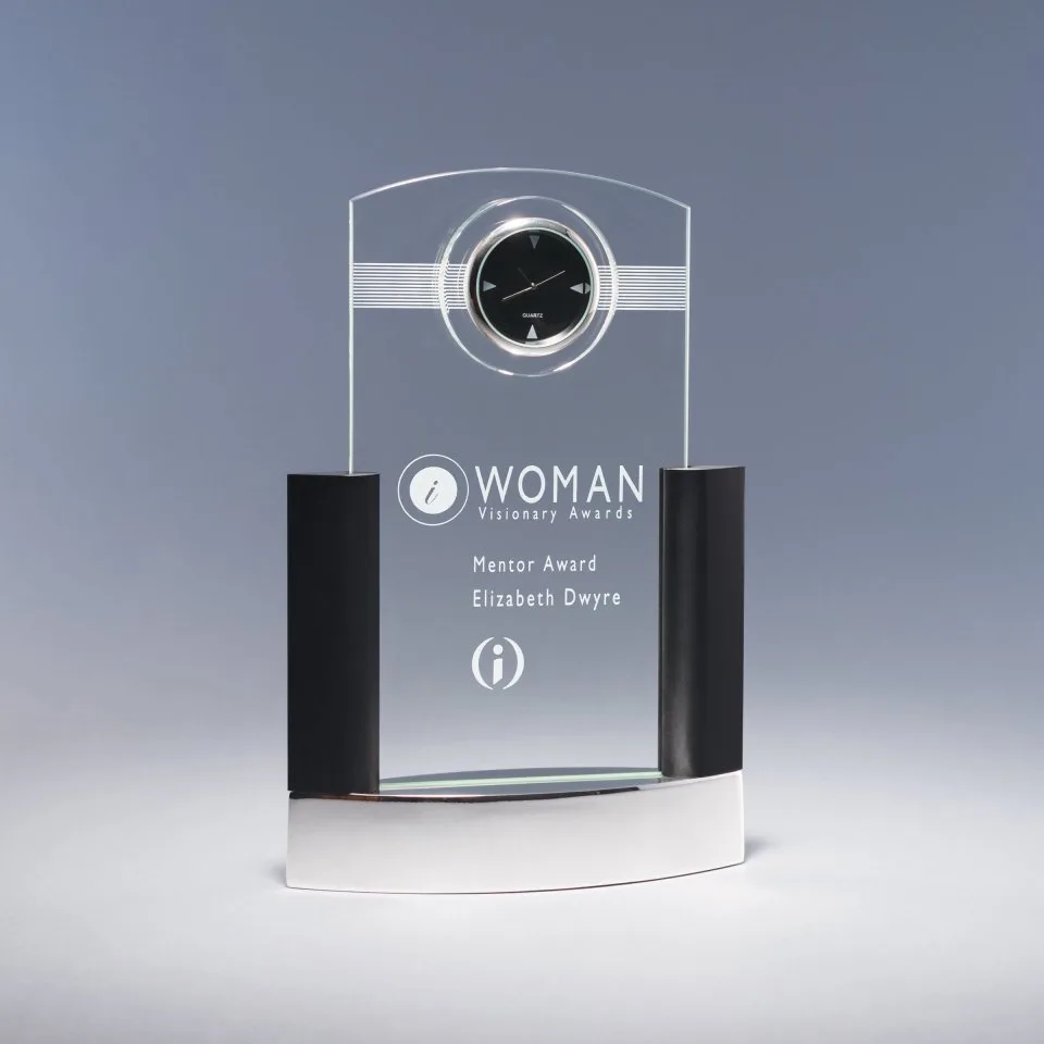 Neopolitan Jade Crystal Clock Award