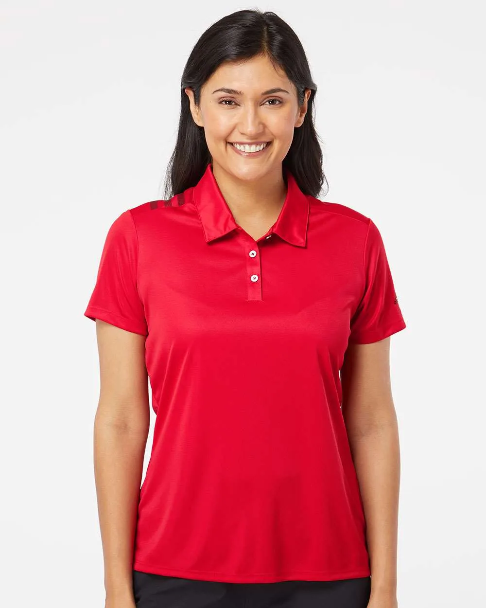 Adidas® Women's 3-Stripes Shoulder Polo view 4