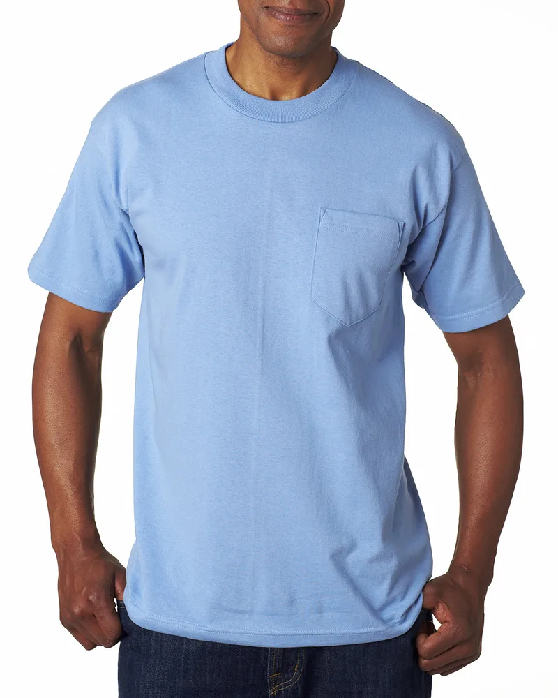 BAYSIDE Unisex USA Made Heavyweight Pocket T-Shirt view 5