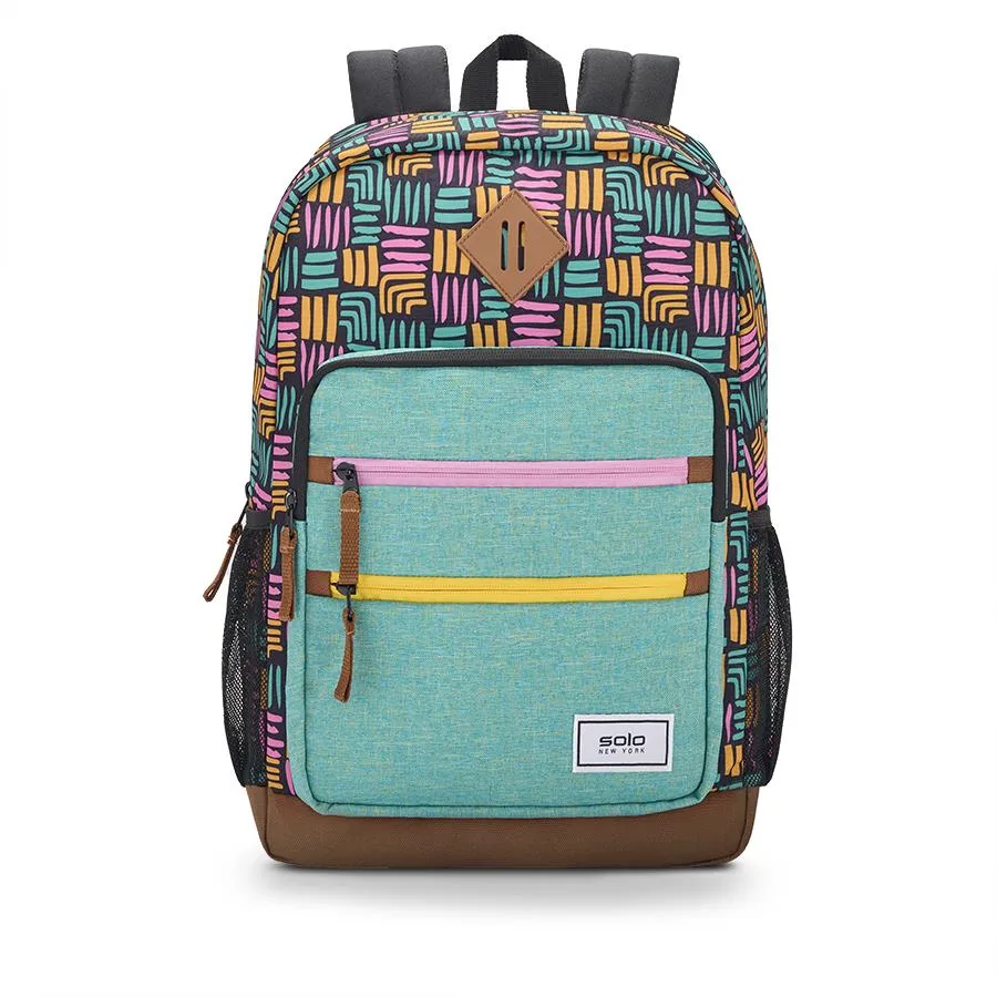 Solo New York Re:Fresh Backpack - Teal Blue/Black/Yellow/Pink