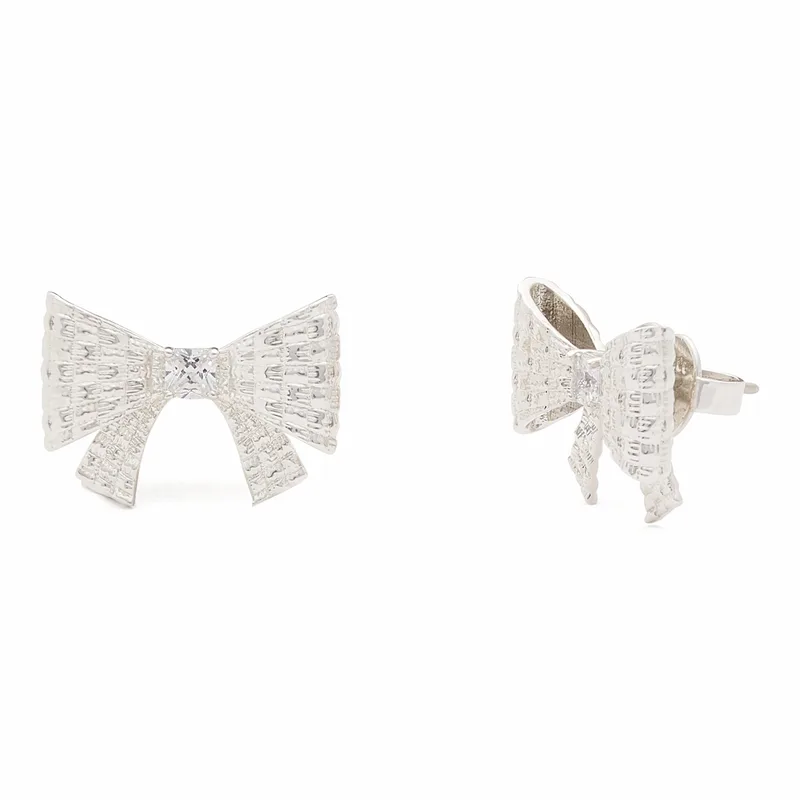 kate spade new york Wrapped In A Bow Studs - Clear/Silver