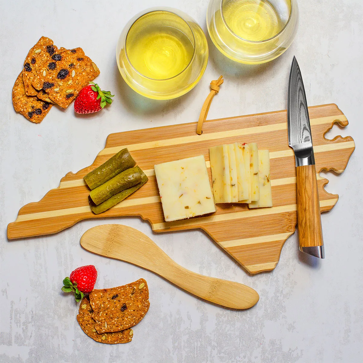 North Carolina Charcuterie Board with Spreader Knife Gift Set view 5