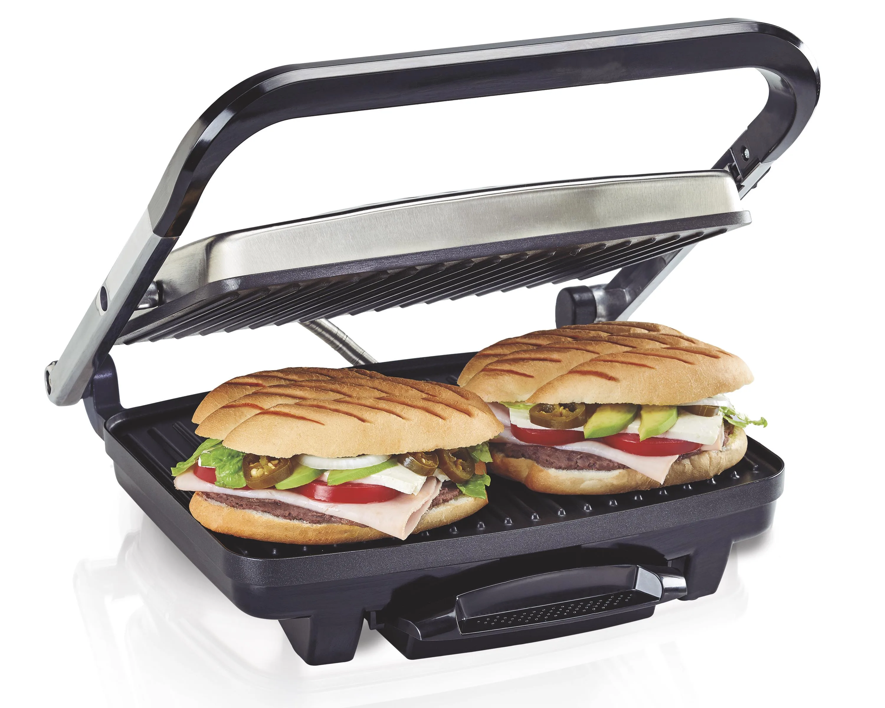 Hamilton Beach Panini Press & Indoor Grill Nonstick Plates Floating Hinged Lid