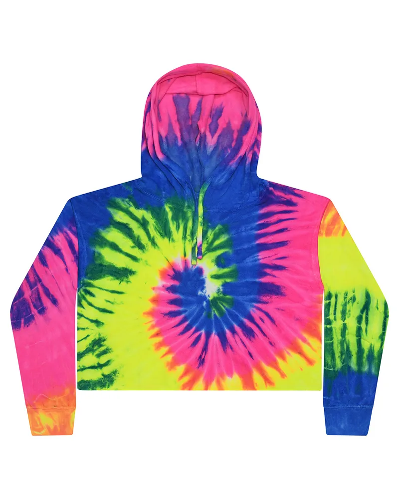 Tie-Dye Ladies' Cropped Hooded Sweatshirt view 6