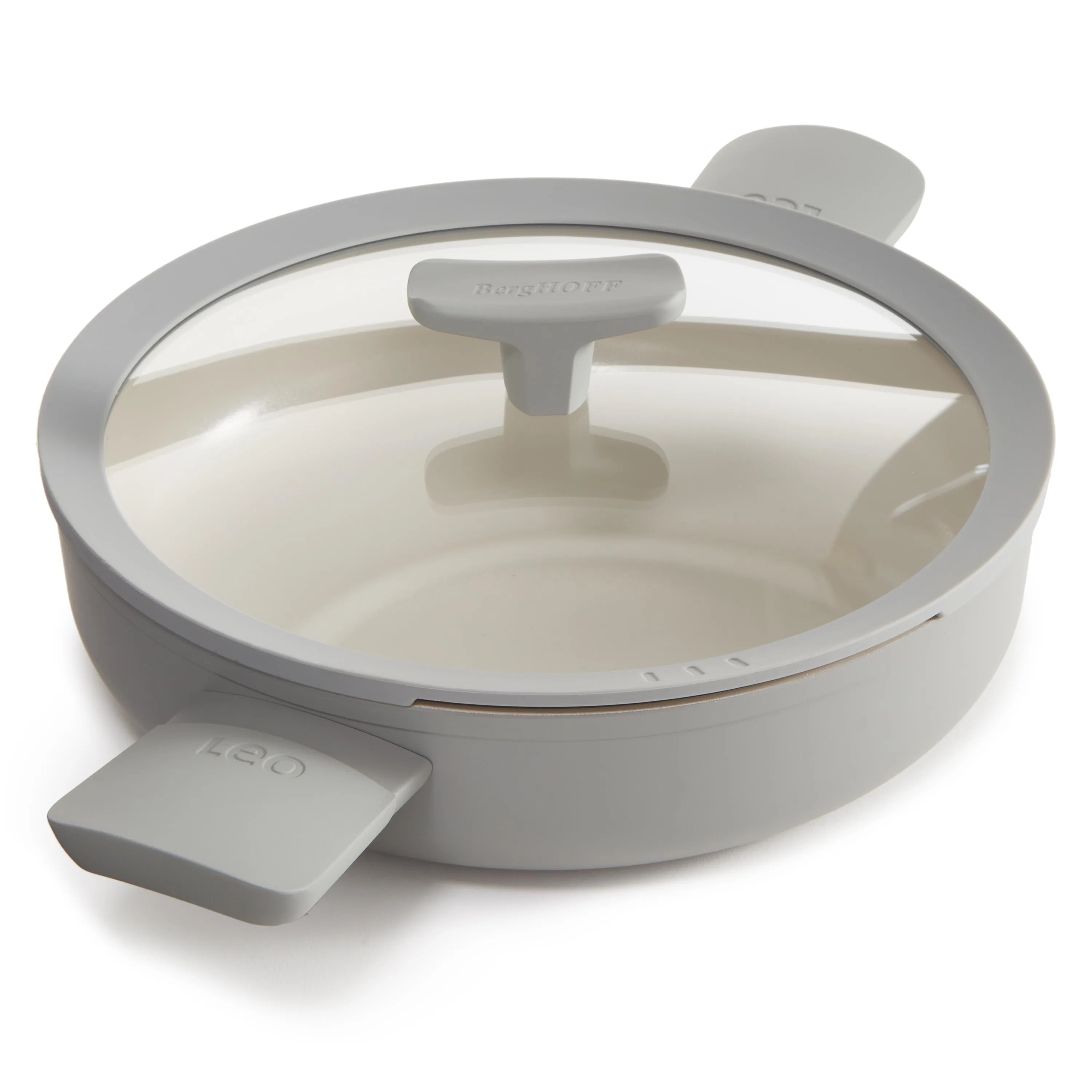 BergHoff Leo Balance, 10.25" Recycled Alum Ceramic Ns 3Qt Cov 2-Handle Sauté Pan, Moonmist