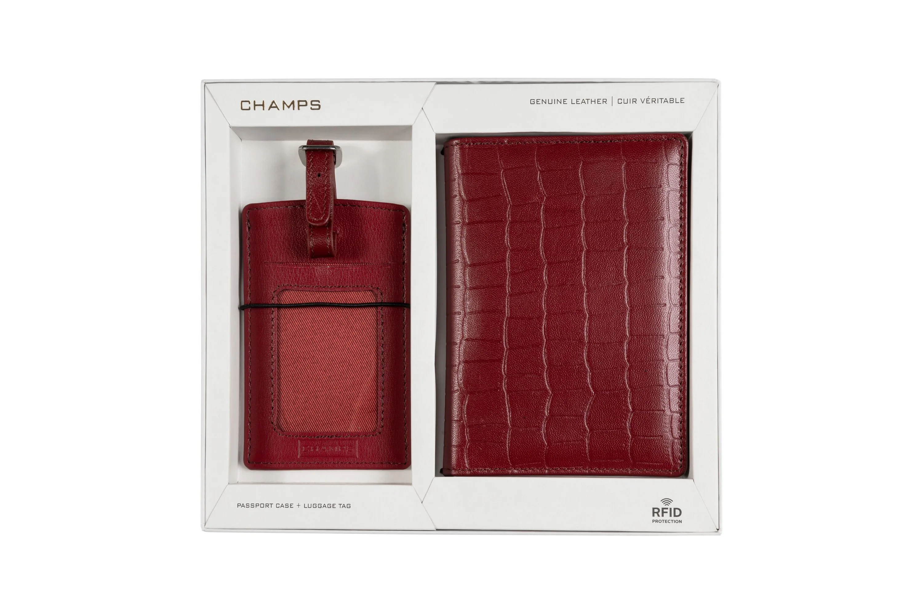 Champs Luggage Passport Holder-Luggage Tag Set Size 0.5"X5.5"X
