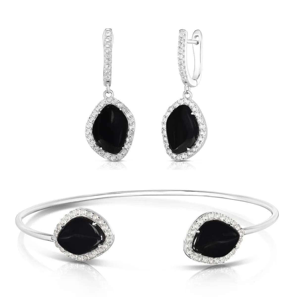 Jilco Inc Onyx Bracelet & Earrings Set