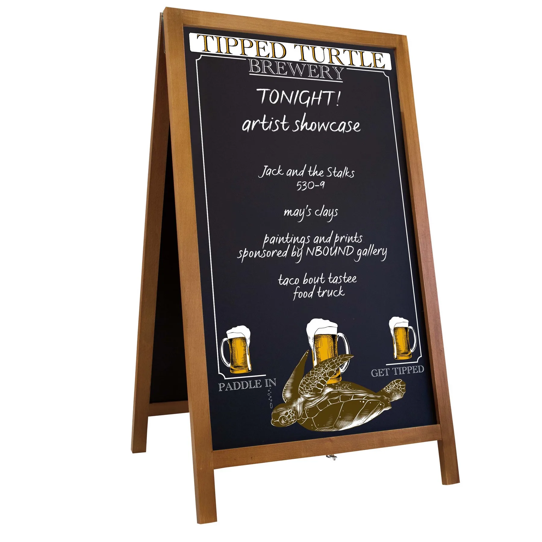 46" Deluxe Wood A-Frame Imprinted Chalkboard Kit view 5