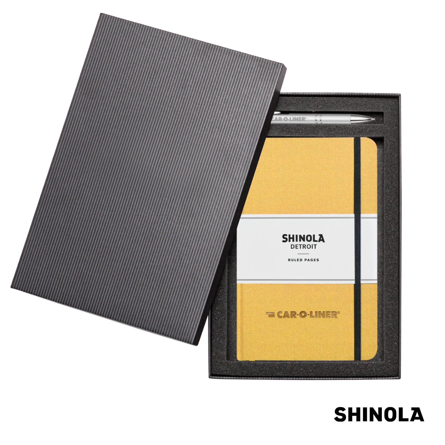 Journal & Clicker Pen Gift Set, Gold Yellow/Silver