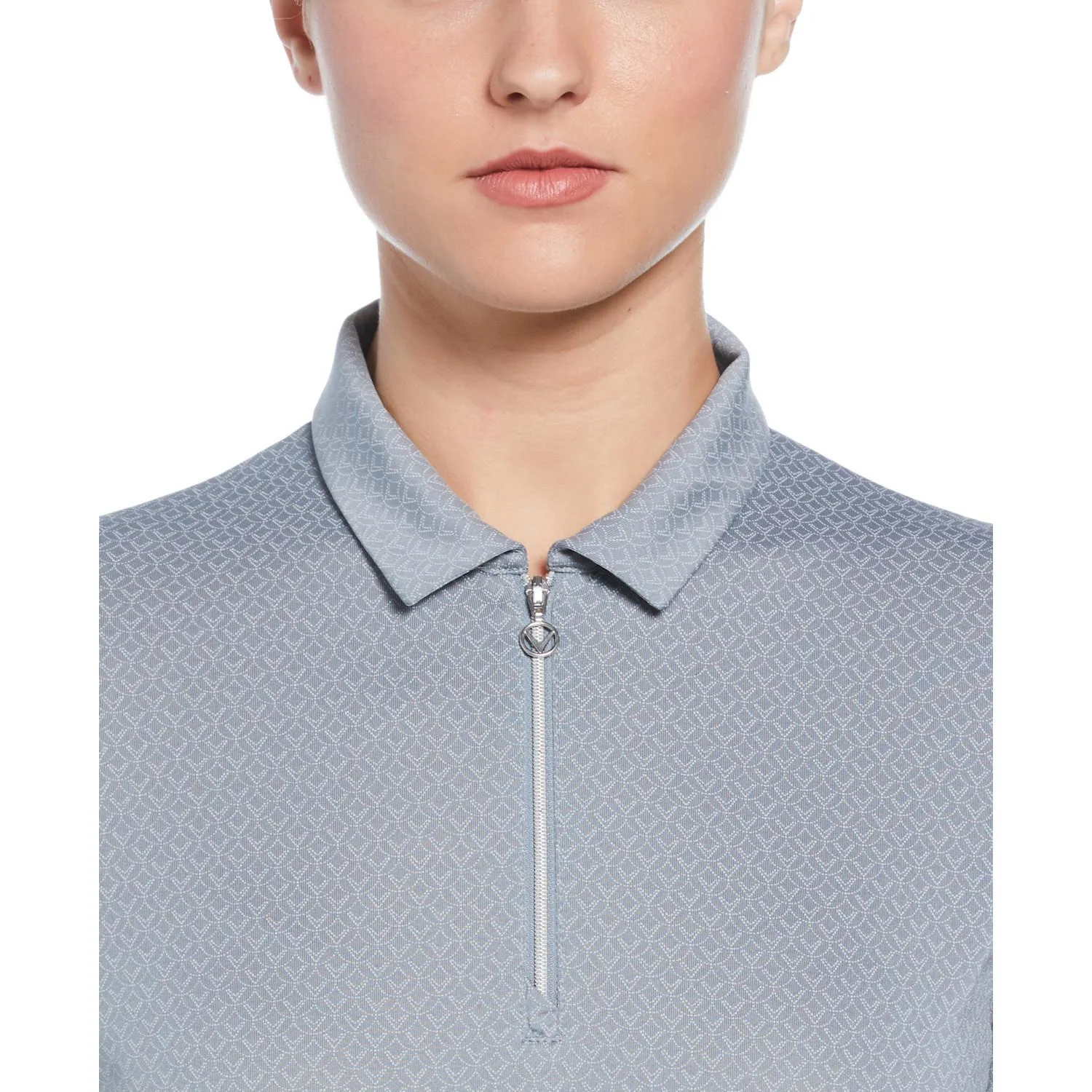 Callaway® All Over Stitched Moisture Wicking Women's Chev Polo Shirt with Custom Logo view 3