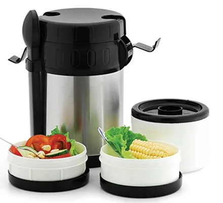 2 Liter Vacuum Bottle w/Food Compartment