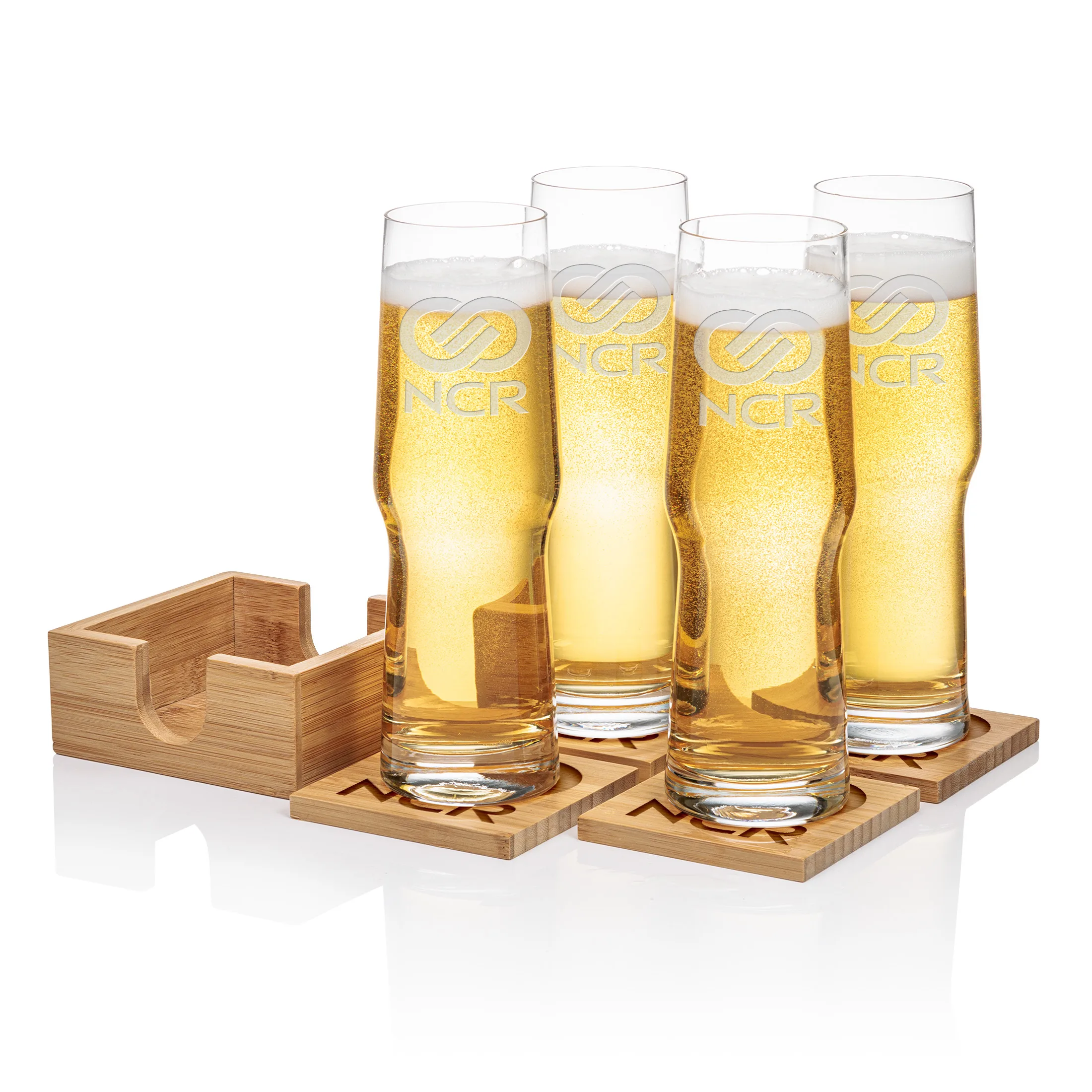 Bamboo Coaster Set, Laser Engraving