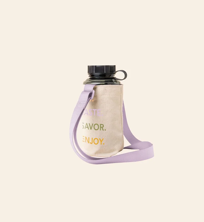 Beige/Purple Logo Side View