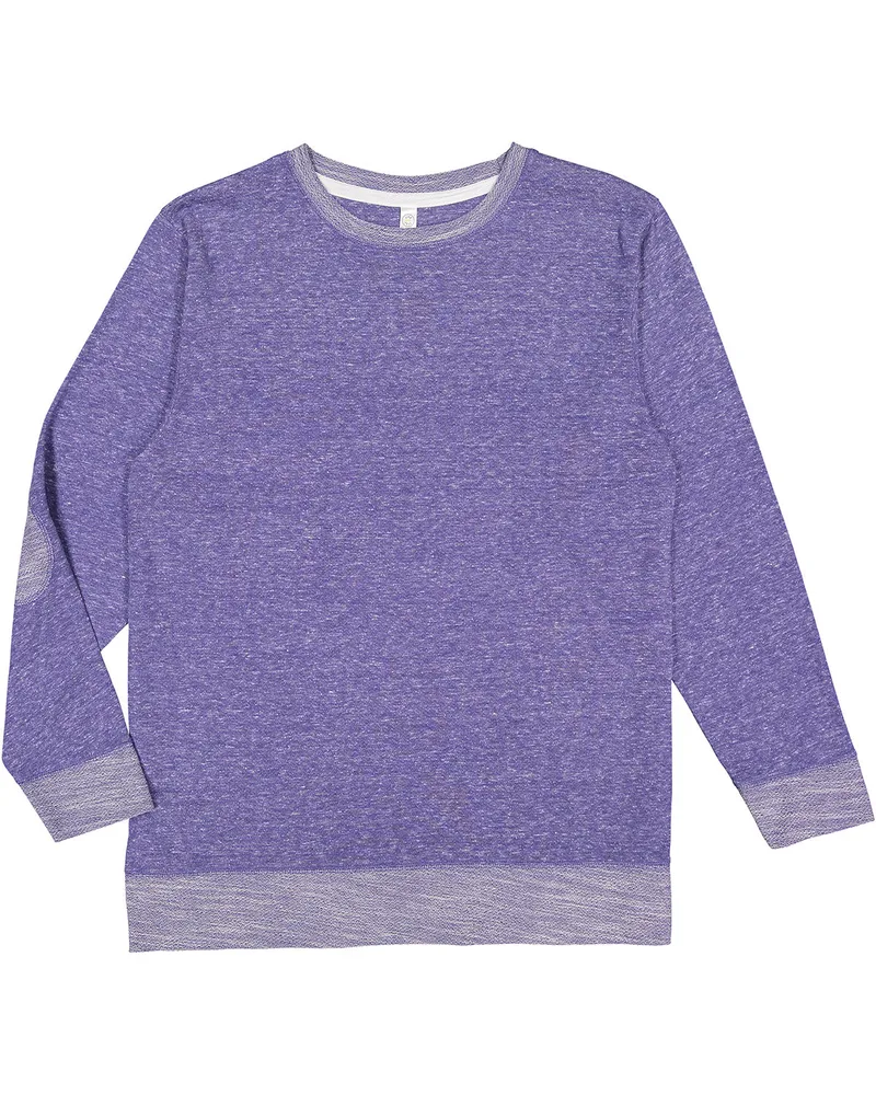 LAT Adult Harborside Melange French Terry Crewneck with Elbow Patches view 7