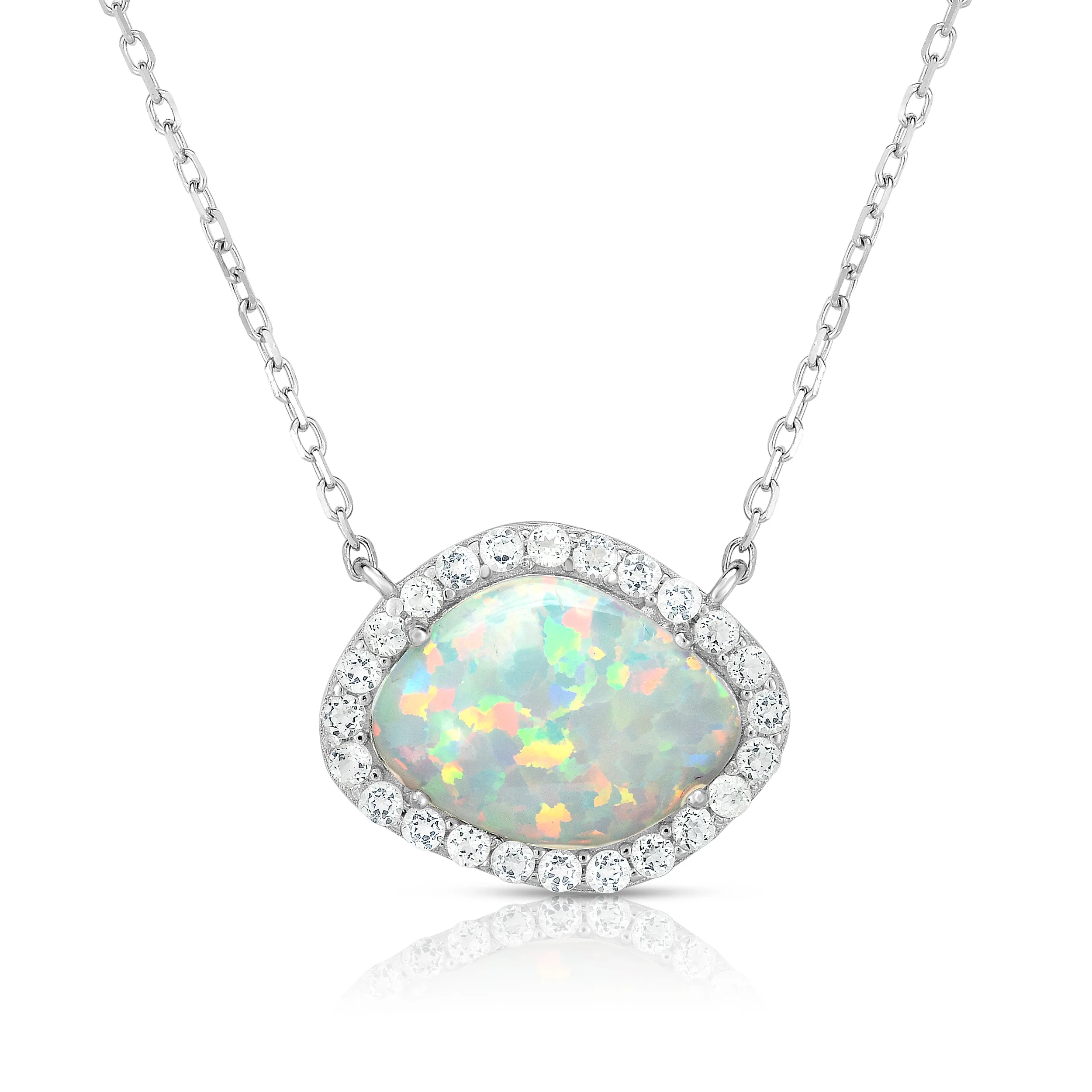 Jilco Inc Sterling Silver Opal Necklace