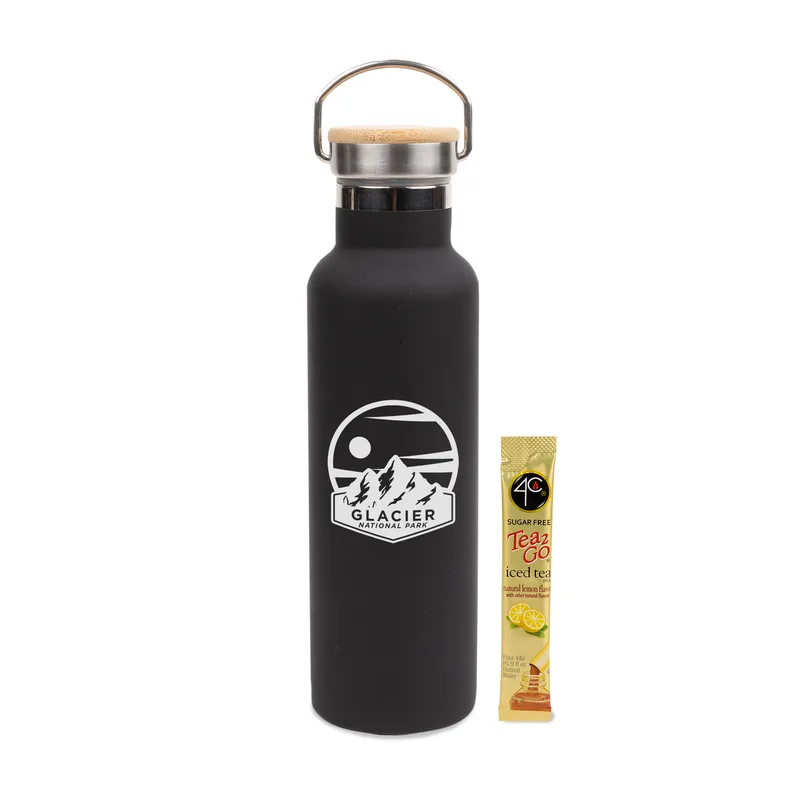 20 Oz. Stainless Steel Insulated Vacuum Bottle w/Iced Tea Packet