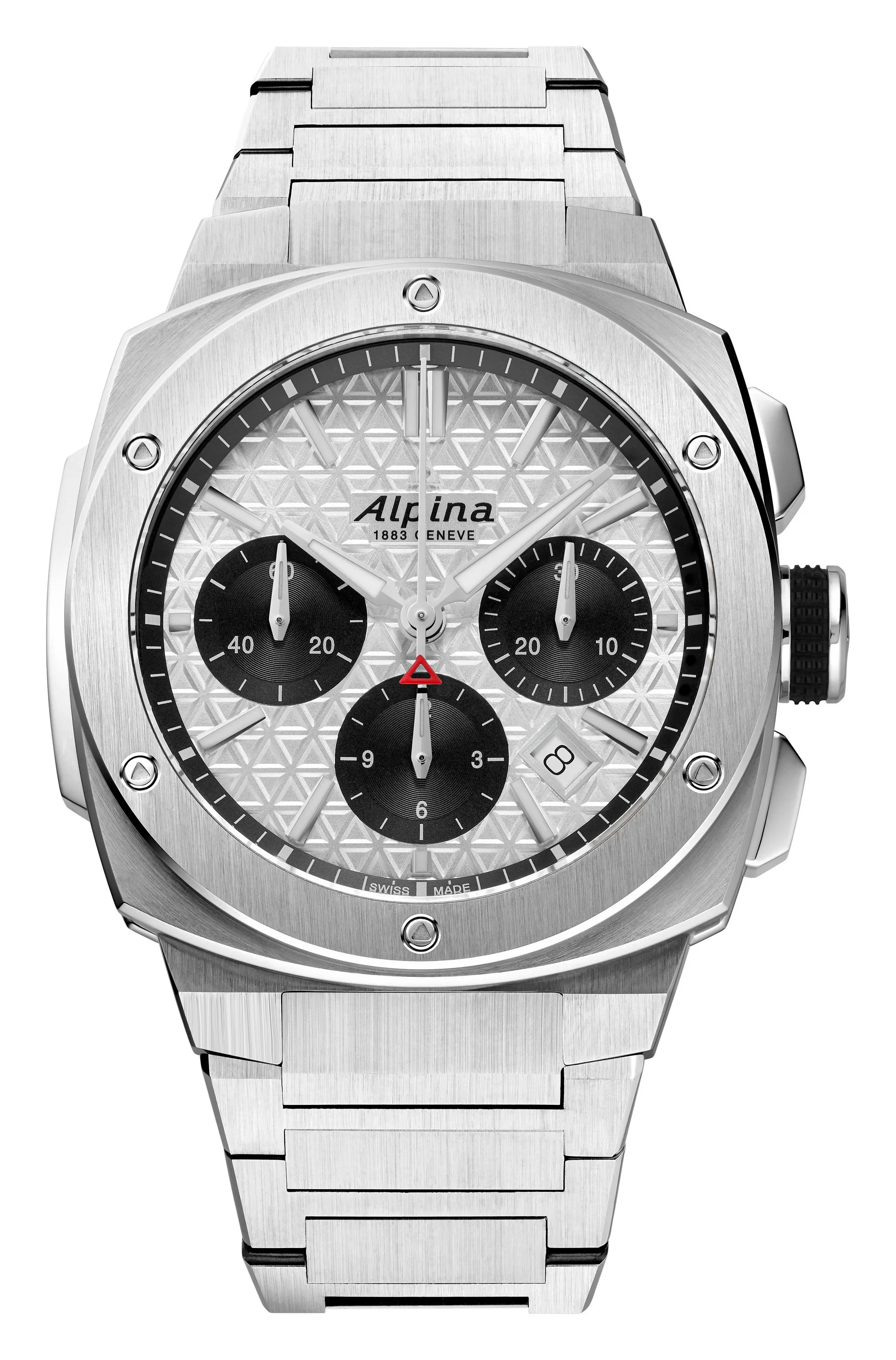 Alpina Men's Alpina Alpiner Stainless Steel Bracelet Watch Silver-Tone Dial