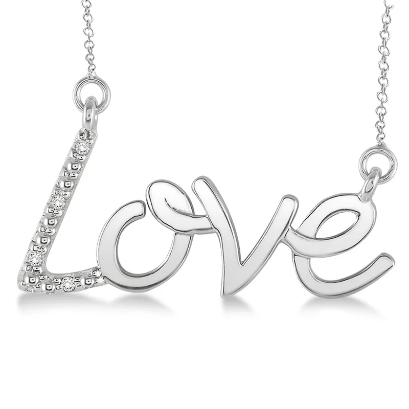 Jilco Inc Diamond Love Necklace - Sterling Silver