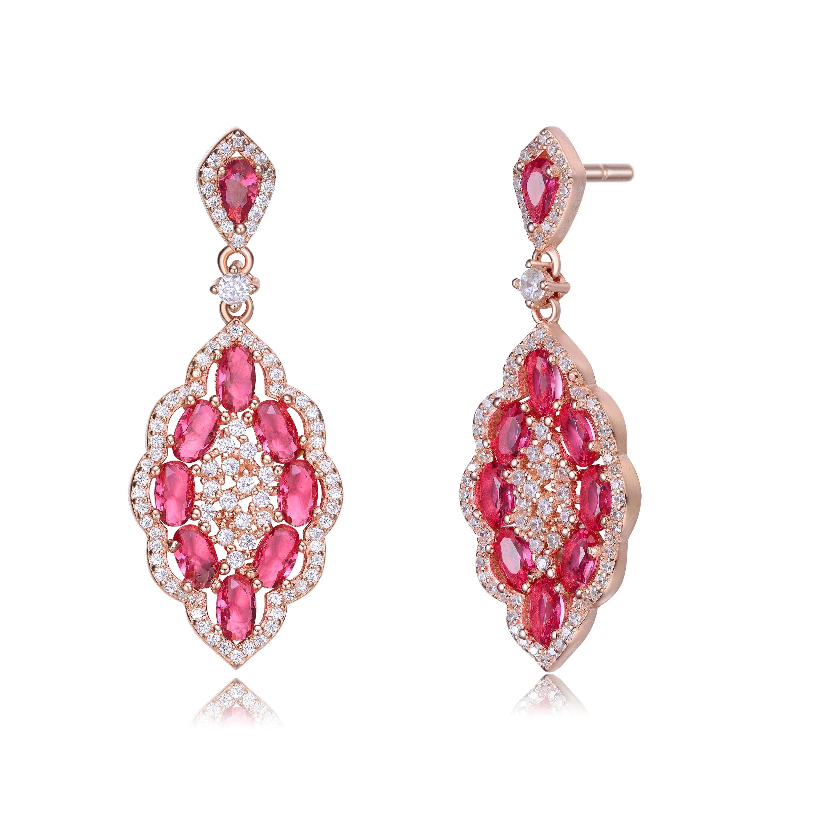 GENEVIVE Multi Color Cz Accent Dangle Earrings Size 1.53