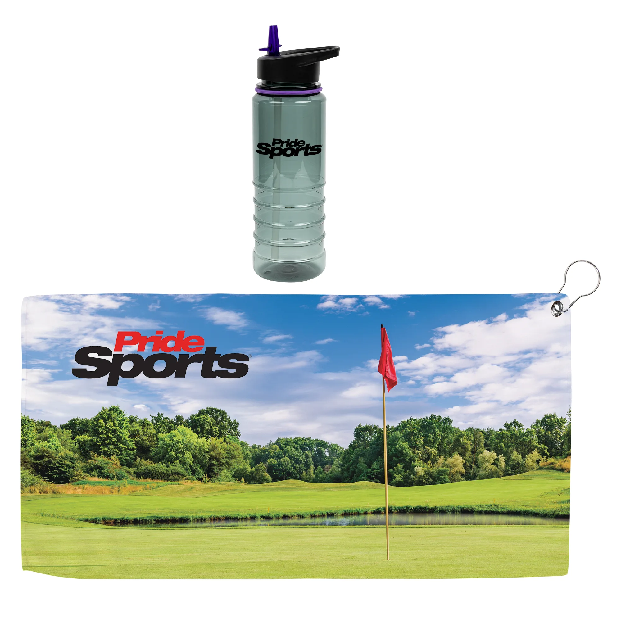 Hole in One 25 Oz. Tritan Sports Bottle & Golf Towel Gift Set view 6