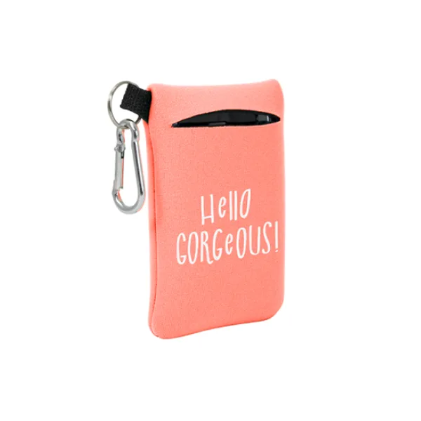 Large Neoprene Mobile Accessory Holder w/Carabiner view 3