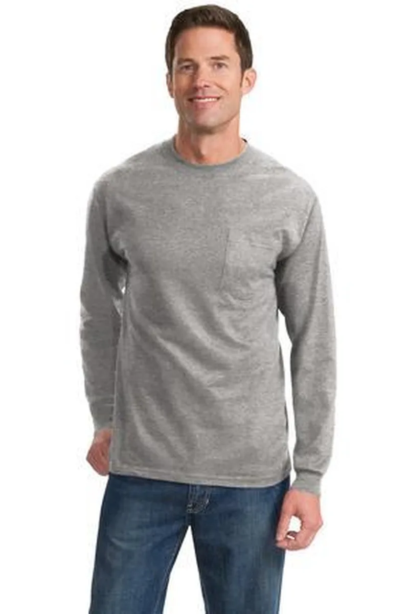 Port & Co™ Tall Long Sleeve Essential Pocket Tee.
