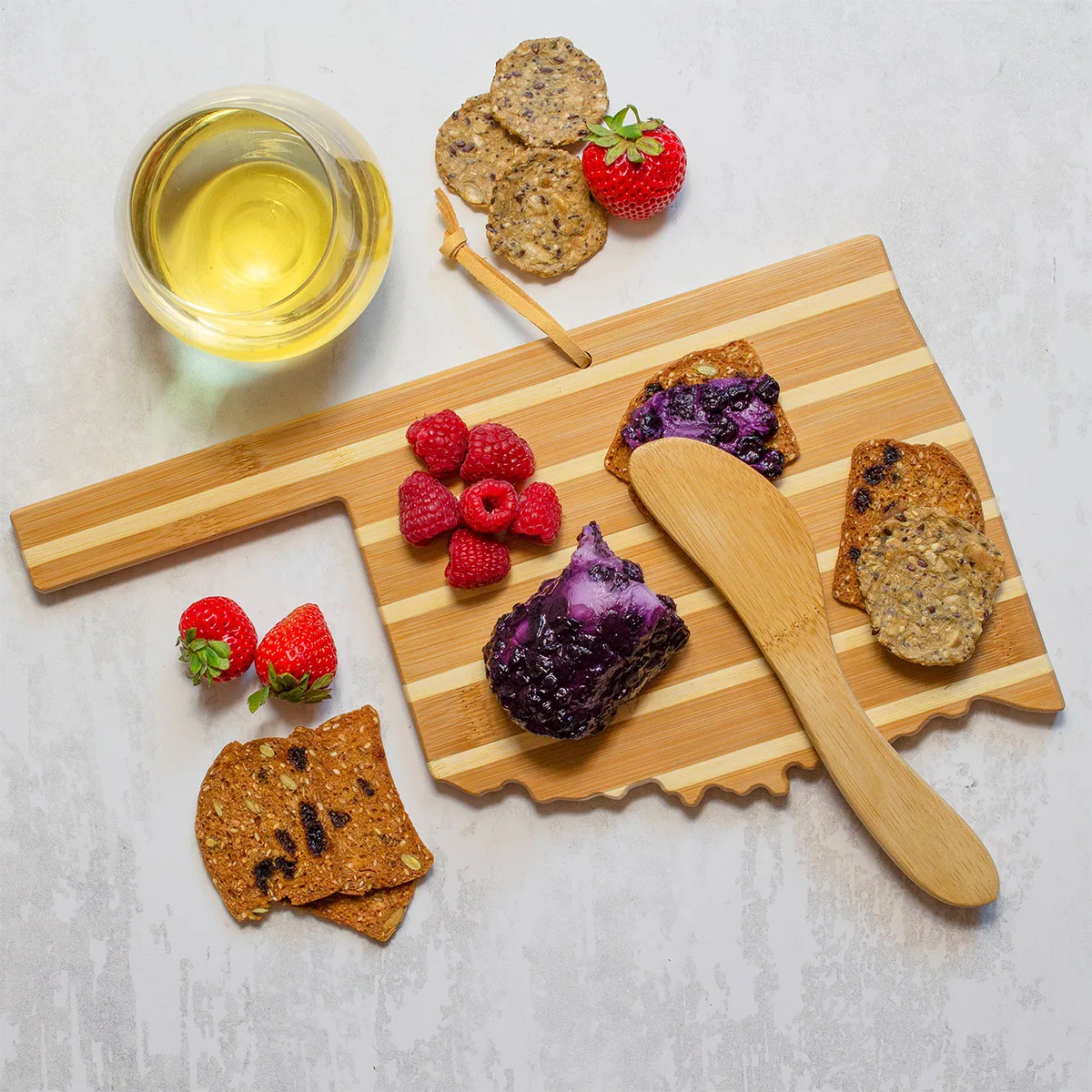 Oklahoma Charcuterie Board with Spreader Knife Gift Set view 5