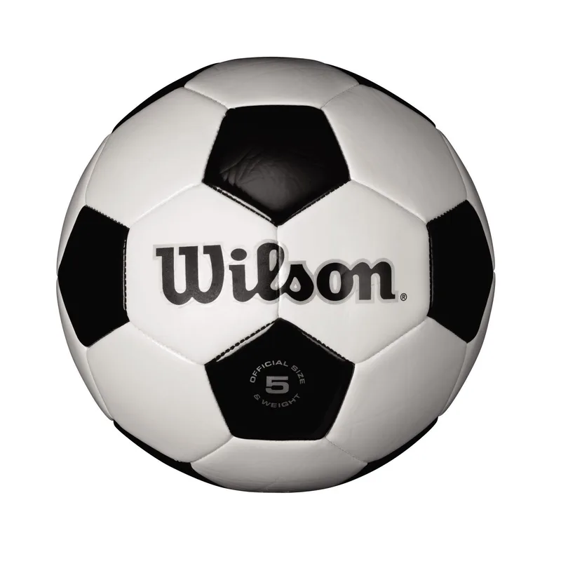 Wilson Traditional Black & White Soccer Ball Size 5 - Deflated