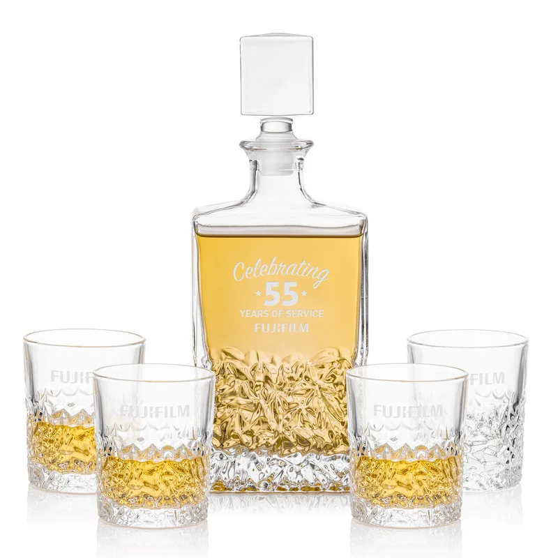 Decanter Set, Deep Etch, Decanter & 4 OTR
