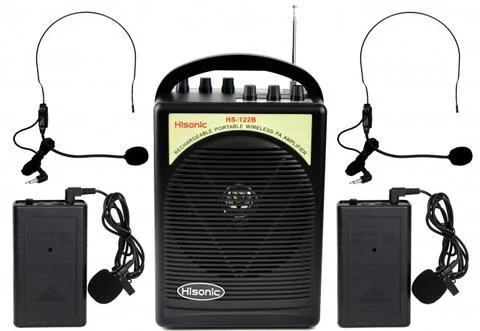 Hisonic® 40 Watts Rechargeable Portable PA System w/2 Headsets & 2 Lapel Mics