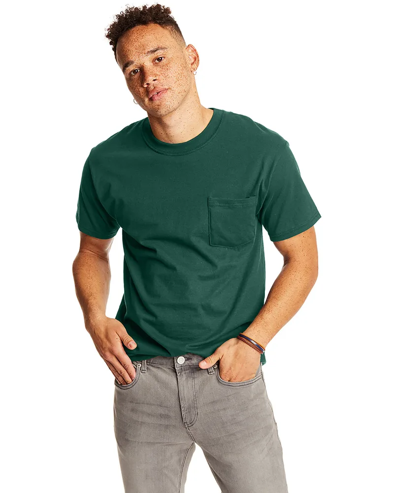 Hanes Printables Adult Beefy-T® with Pocket view 4