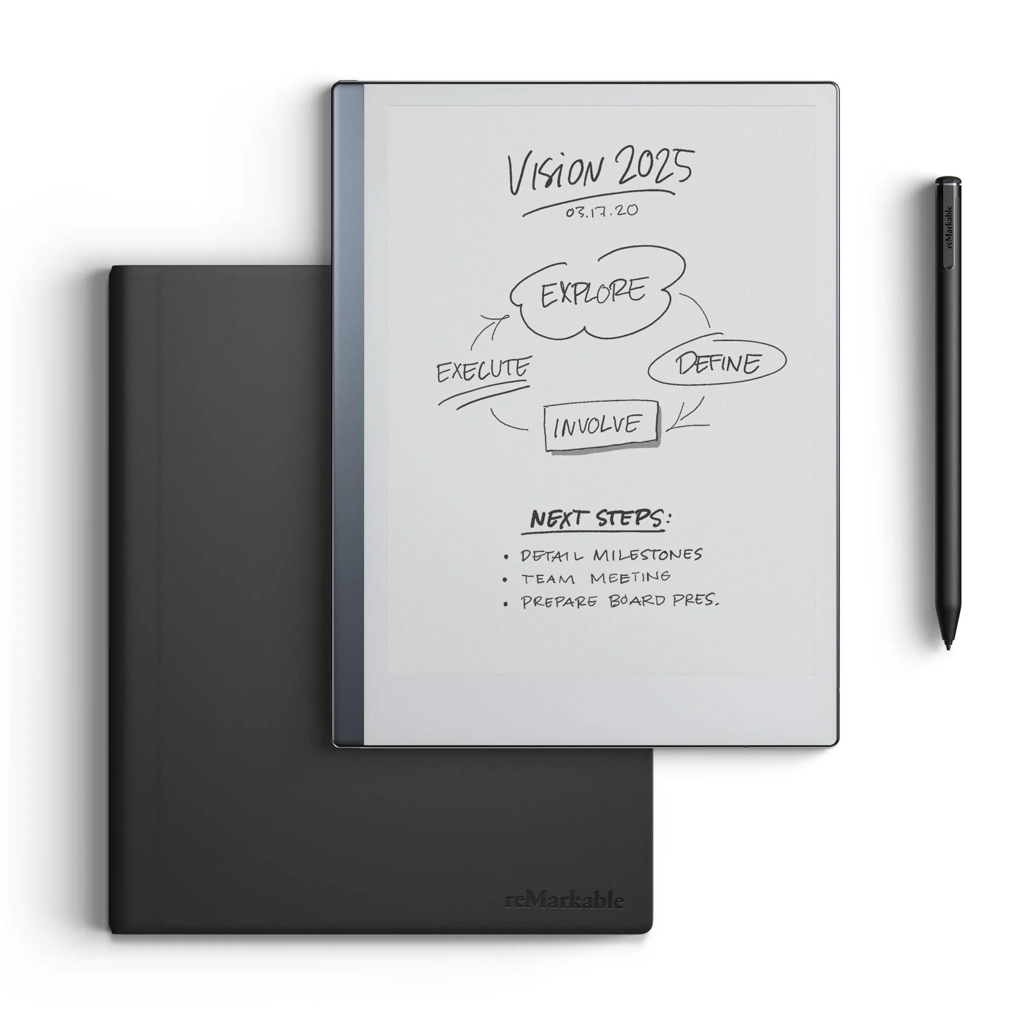reMarkable The Paper Tablet - 10.3" Digital Paper Display - w/Marker Plus And Book Folio - Leather