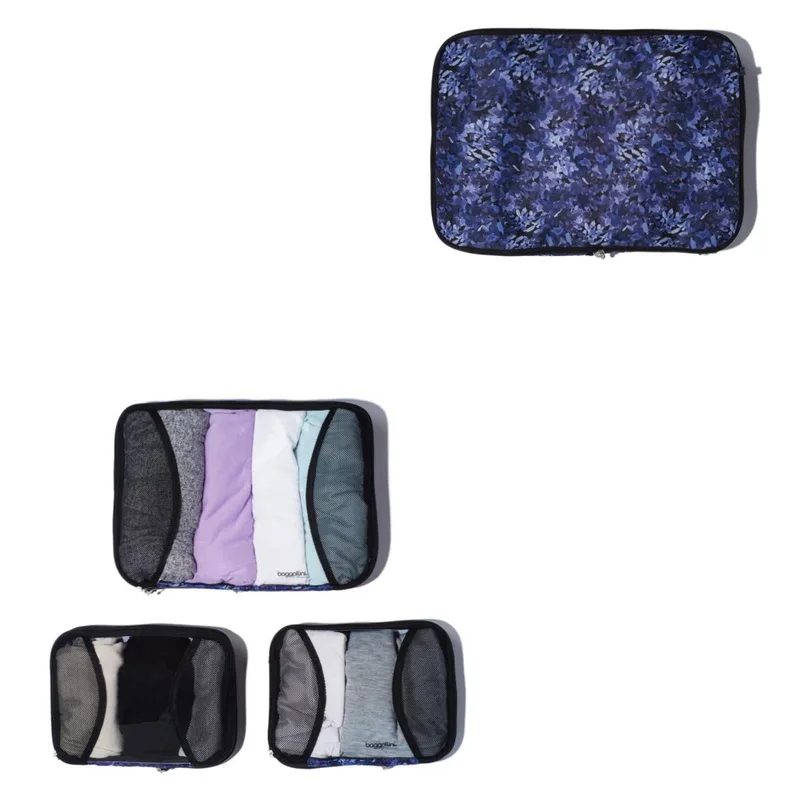 Baggallini® 2 Med + 1 Large Compression Cube - Indigo Blue