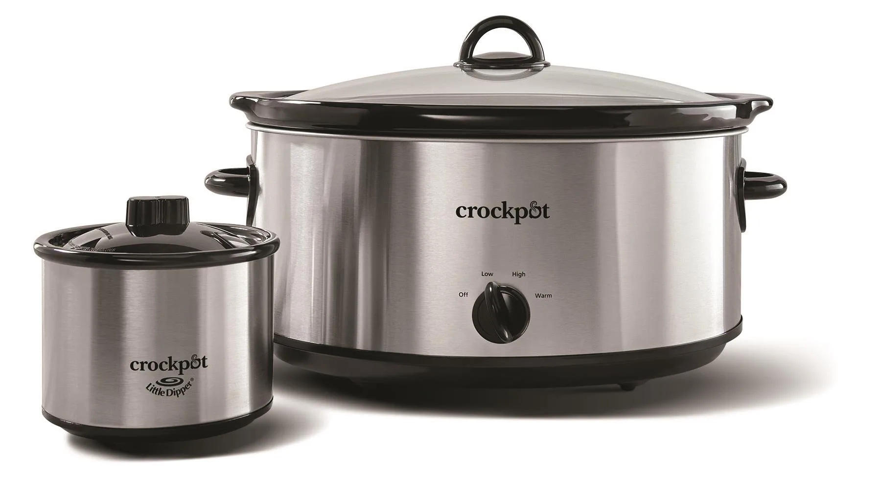 Crock-Pot® 8-Quart Slow Cooker, Manual, Stainless Steel With Little Dipper® Food Warmer