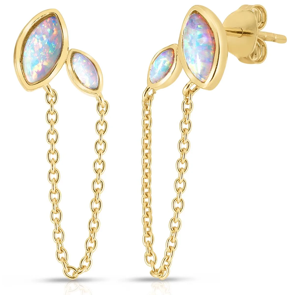 Jilco Inc Yellow Gold Opal Earrings