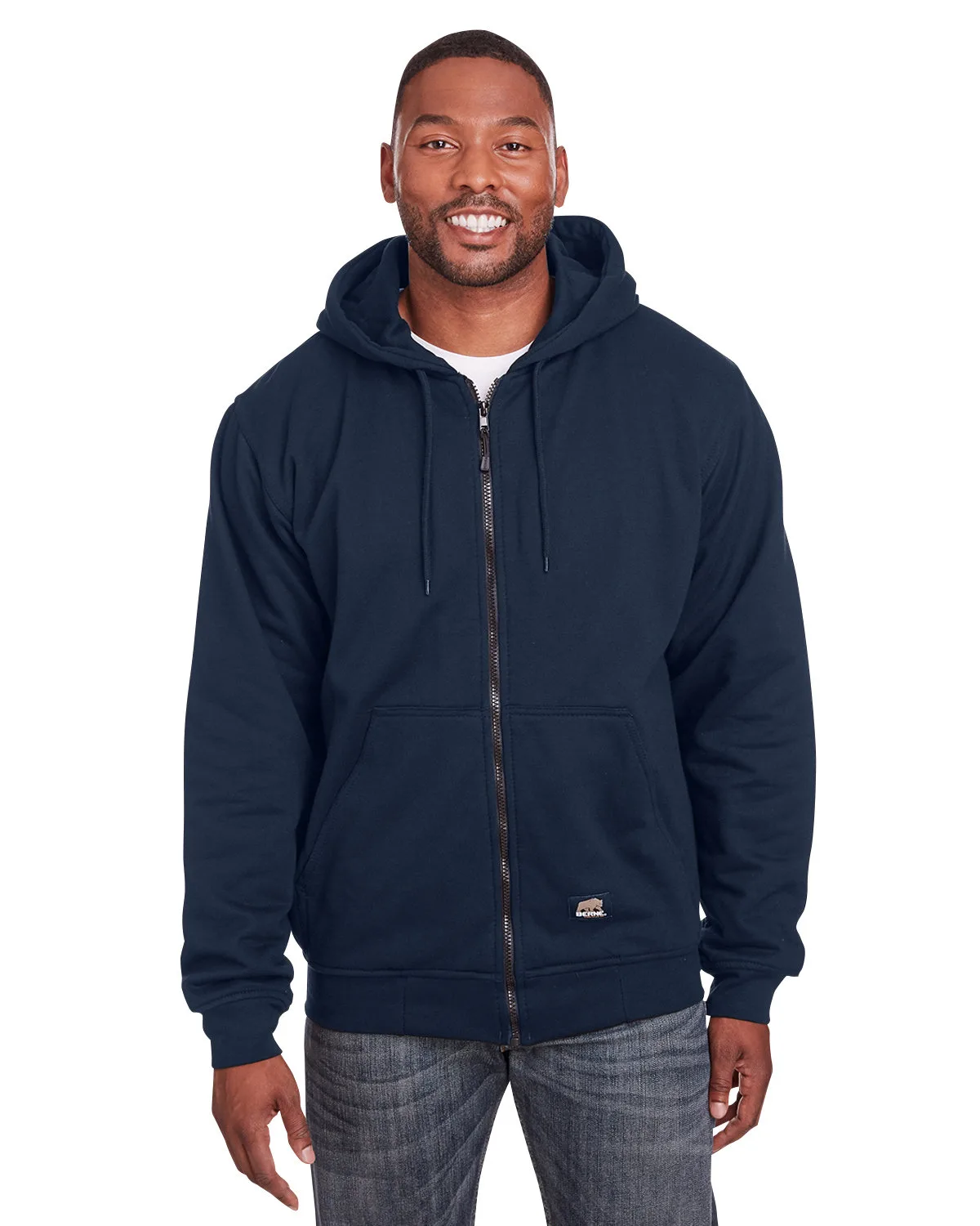 Berne Apparel Men's Tall Heritage Thermal-Lined Full-Zip Hooded Sweatshirt view 6