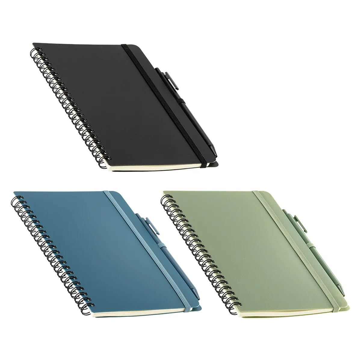 Avignon Repreve® Recycled Hardcover Spiral Notebook with Pen view 2