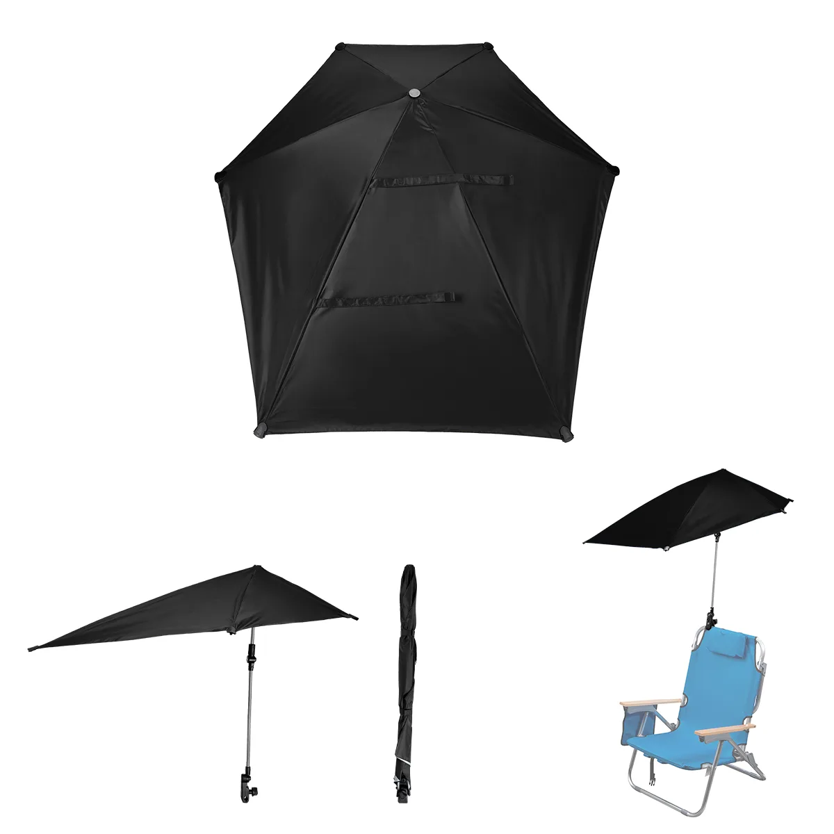 50" Arc Spf 50 Chair Umbrella With 100% Rpet Canopy view 3