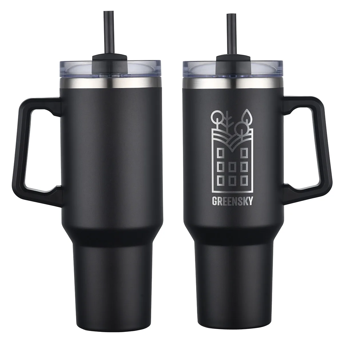 Genoa 40 oz Vacuum Insulated Travel Mug with Straw view 5