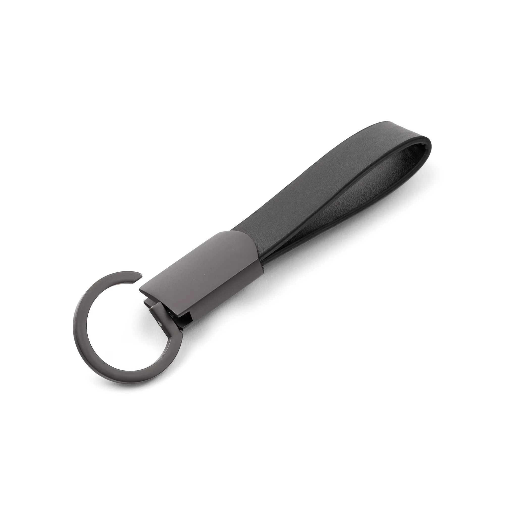 Axis Gunmetal Leather Keyring view 6