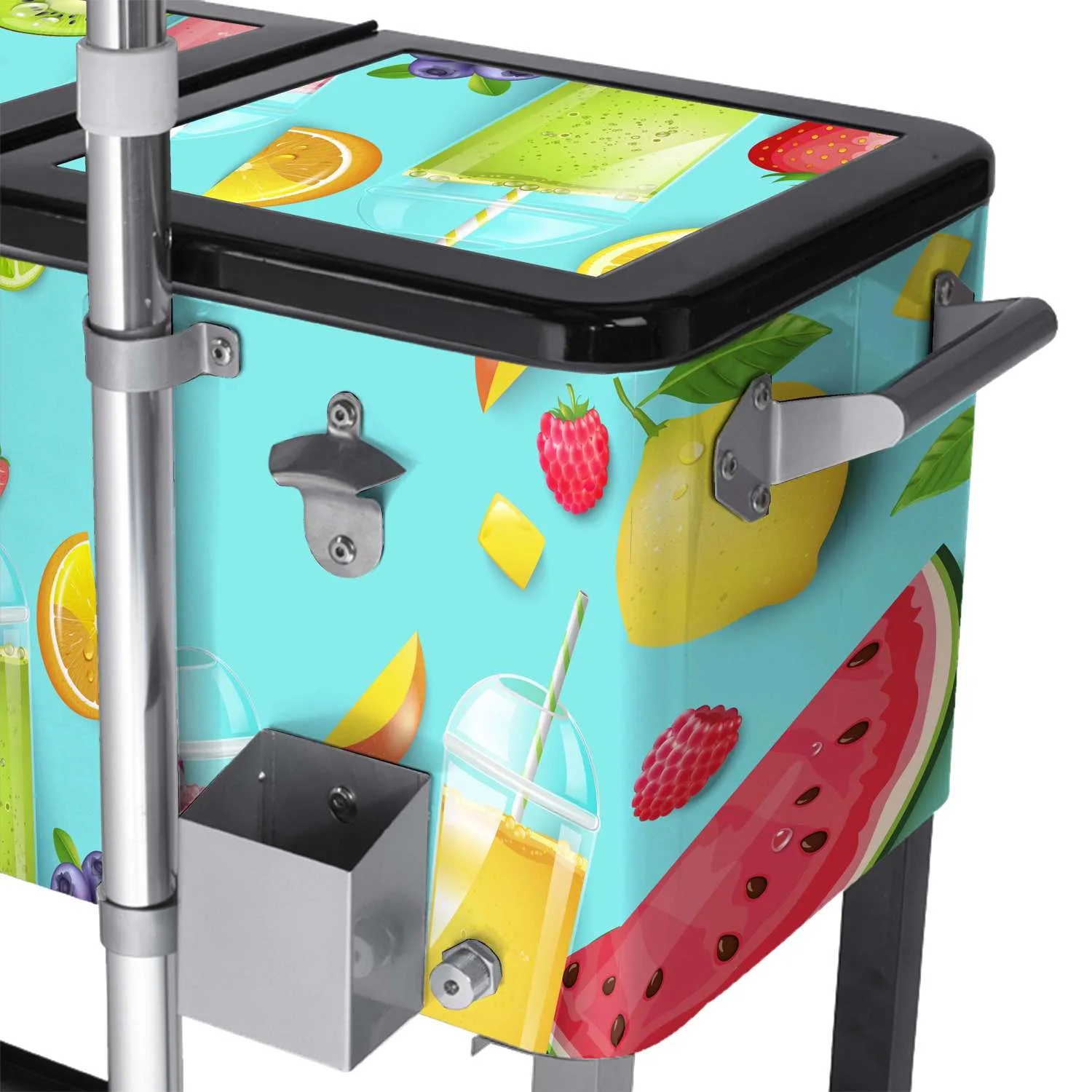 Rolling Cooler Vending Cart, Wrap Graphic & Lid Decals view 7