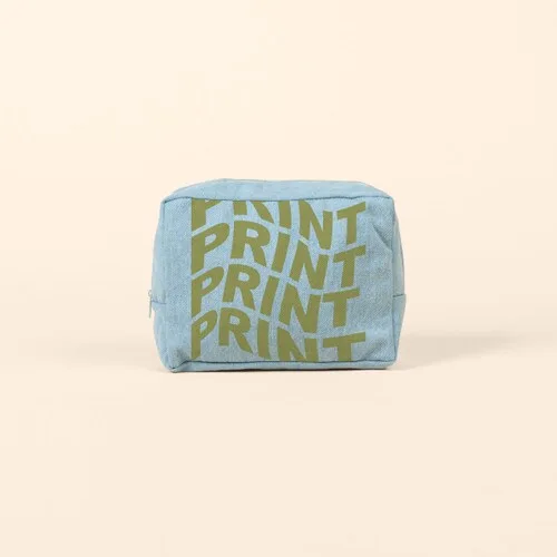 French Wash Denim Blue Logo Front