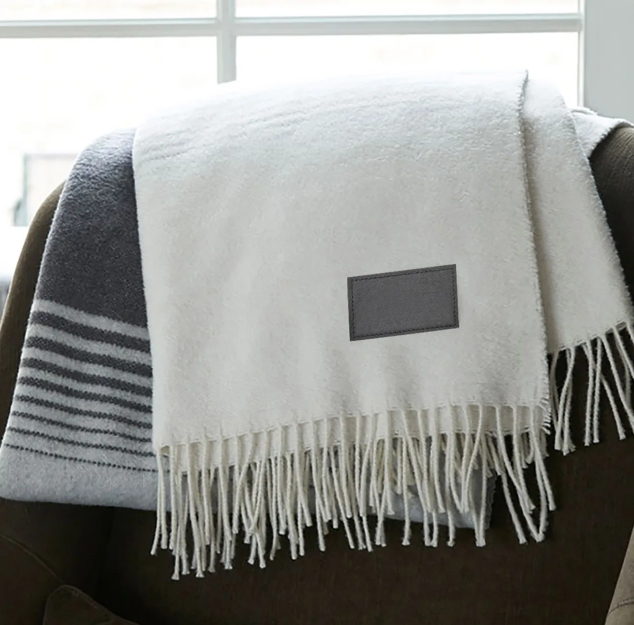 Gray w/ White Stripes