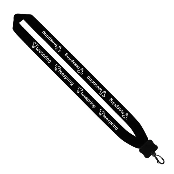 1" Cotton Lanyard with Plastic Clamshell & Swivel Snap Hook view 2