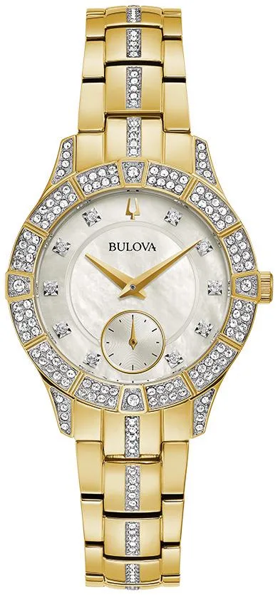 Bulova Watches Ladies' Crystal Collection, Gold-Tone Dress Sport Watch