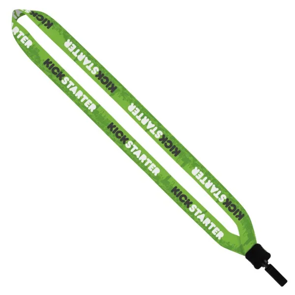 3/4" Dye-Sublimated Lanyard with Plastic Clamshell and Plastic Bulldog Clip view 2