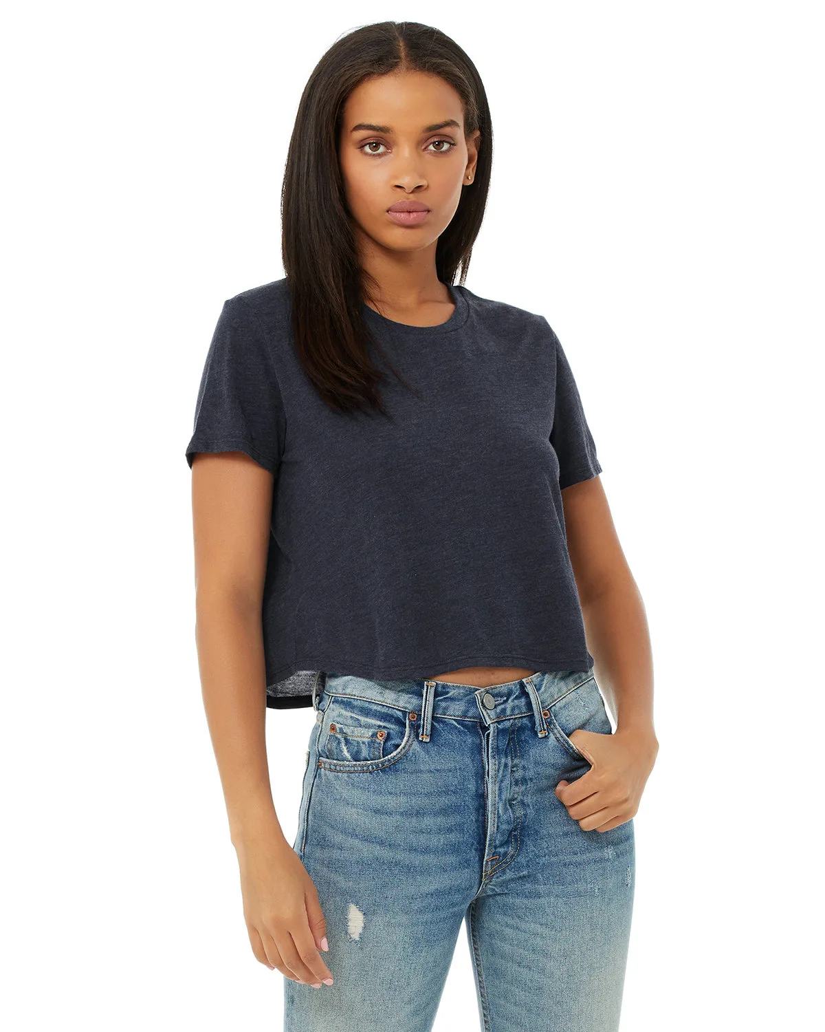 BELLA+CANVAS Ladies' Flowy Cropped T-Shirt view 6